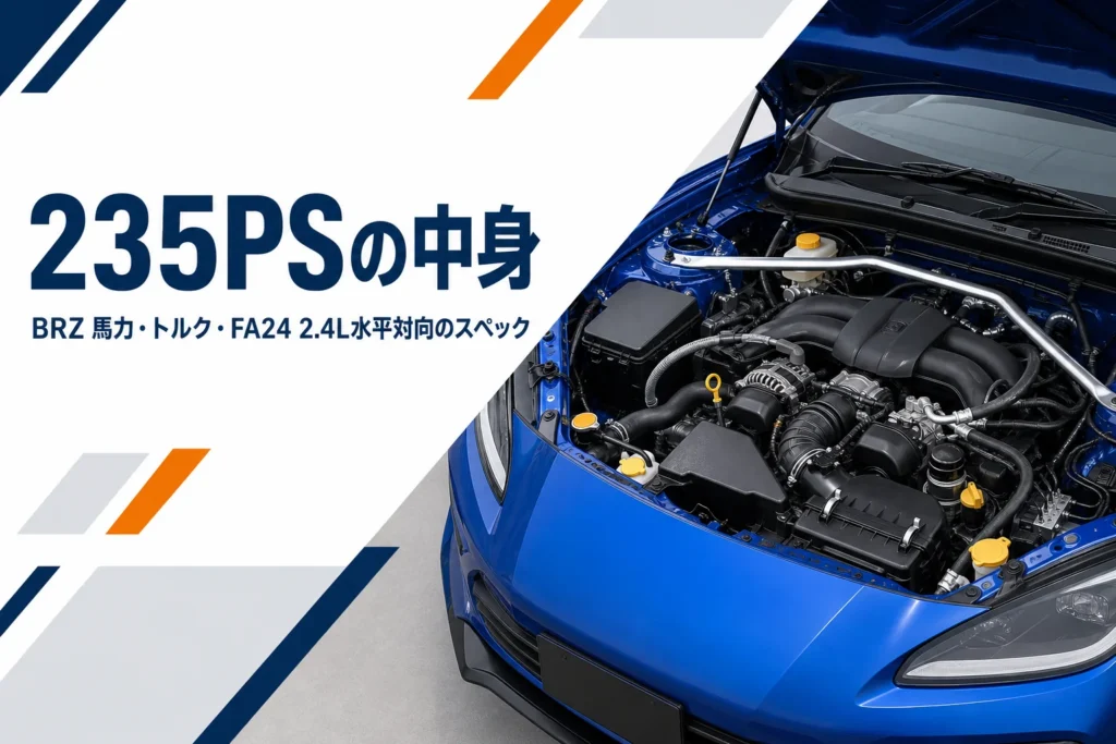 ボンネットを開けたスバル BRZのエンジンルーム