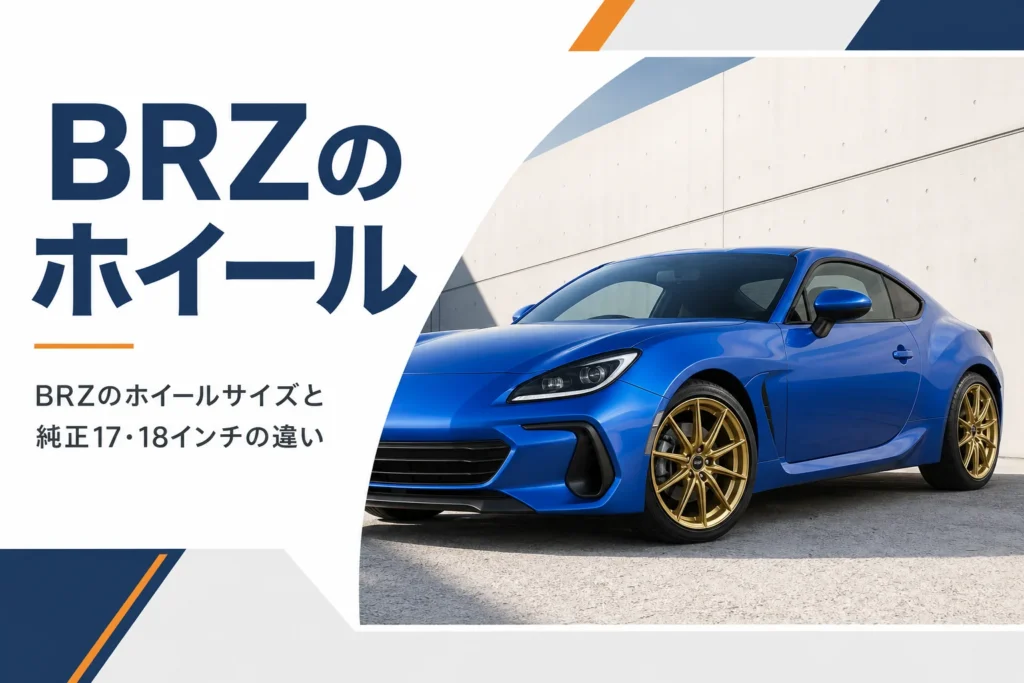 青いスポーツカーに装着したゴールドのホイール